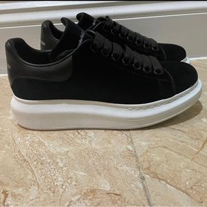 Alexander McQueen platform suede sneakers.